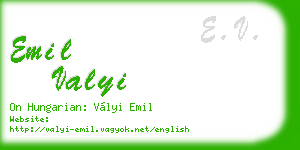 emil valyi business card